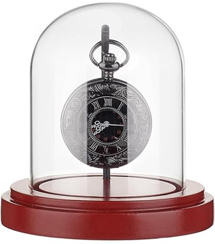 Présentoir Montre De Poche En Bois Et Acrylique - Coffret Cadeau Marron Coco, Dimensions 8.9x8.9x4.5cm
