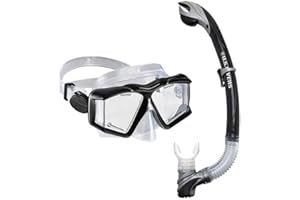 U.S. DIVERS U.S.Divers Combo SIDEVIEW Kit de Buceo para Adultos, Máscara y Tubo Snorkel con Visión Panorámica de 180°, Protección UV, Lentes Antiempaño, Tubo Snorkel con Válvula de Purga, para Hombres y Mujeres