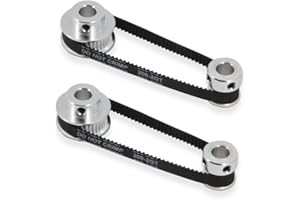 Zeberoxyz Juego de 2 ruedas síncronas GT2, 20 y 36 dientes, diámetro de 8 mm, polea de correa dentada de aluminio con 2 unidades de longitud de 200 mm de ancho y 6 mm de correa (20-36T-8B-6)