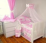 Baby's Comfort 10 tlg BABY BETTWÄSCHE BETTSET MIT STICKEREI (12 FARBEN)