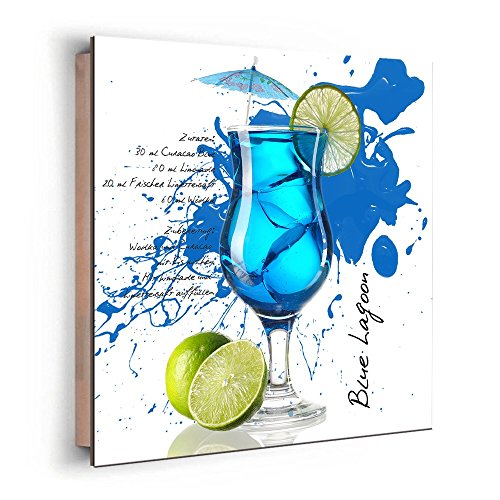 artissimo, Dekopanel, Deco Panel, ca. 30x30cm, PE5761-PA, Cocktail: Blue Lagoon, Bild, Wandbild, Wanddeko, Wanddekoration, Poster auf Decopanel - 3