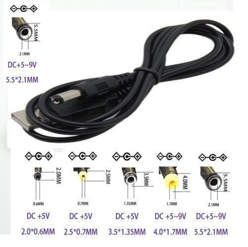 CableDeconn USB to 5.5 mm/2.1 mm 5 Volt DC Barrel Jack Power Charge Kable - 6