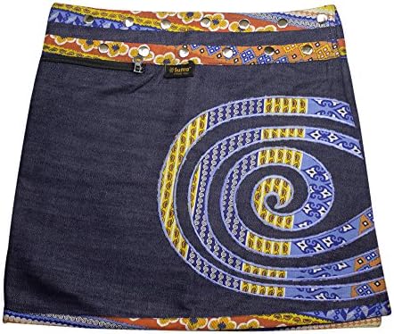 Sunsa Ladies Skirt Jeans Skirt Summer Skirt Wrap Skirt Mini Skirt Reversible Skirt, 2 In 1 With Adjustable Size