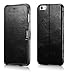 Produktbild Luxus Tasche für Apple iPhone 6S Plus und iPhone 6 Plus (5.5 Zoll) / Case Außenseite aus Echt-Leder / Innenseite aus Textil / Schutz-Hülle seitlich aufklappbar / ultra-slim Cover / Hülle mit Standfunktion / Vintage Look / Farbe: Schwarz