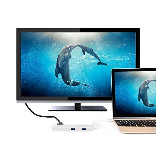 Anker Premium USB C Hub mit 2 USB 3.1 Gen 1. Ports, 1 HDMI Port, Power Delivery Spezifikation, USB-C Type-C Ladenport, Aluminiumlegierung für 2016 Macbook und Chromebook Pixel [Apple Style] (Weiß) - 3