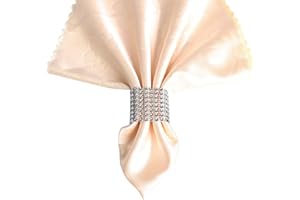 T-SHIN Napkin Rings Set of 10,Bling Rhinestone Napkin Holders for Place Settings,Party Decoration,Wedding Receptions,Banquet Dinner or Holiday Parties,Christmas & Family Gatherings,Any Occasion Gift(Silver)