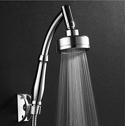 ke1aip Aluminium Duschkopf High Pressure Wasserspar Handbrause Düse Handbrause mit 1,5 m langen Schlauch und Halterung - 3