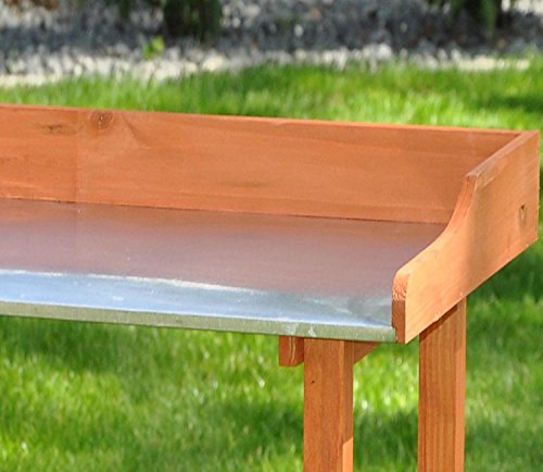 nanook „Elizabeth“ – Pflanztisch, verzinkte Arbeitsplatte, 2 Ablageflächen, wetterfest – 78 x 37 x 91 cm - 4