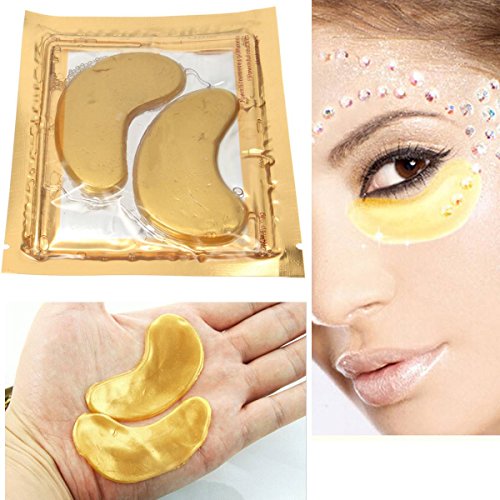 LuckyFine 10 pairs Premium Crystal Collagen Eye Mask Gold Patch Anti Ageing-Wrinkle Bags