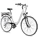 Produktbild CHRISSON 28 Zoll E-Bike Trekking und City Bike für Damen - E-Lady Weiss mit 7 Gang Acera Kettenschaltung - Pedelec Damen mit Bafang Vorderradmotor 250W, 36V