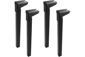 GOYADA Zestaw 4 składanych nóżek stołowych 35 cm, składana podstawa stołu 90 stopni, czarne składane nóżki stolika kawowego do stołu lub sofy