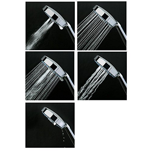 Dusche Kopf, gwcleo natur 5 Position Luxus Spa-Duschkopf Chrom universal - 8