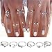FANMURAN 6 Pcs Fine Turquoise Arrow Moon Statement Midi Rings Set Women Jewelry