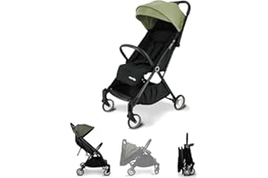 Nania Poussette citadine ORLA avec Pliage Automatique à 1 main-ultra compact - utilisable dès la naissance jusque 15kg (kaki)