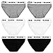 6er Pack GoVIA Damen Bikinislip Slips tiefer Bund aus Baumwolle mit breitem Gummizug 3922 drei Farben M