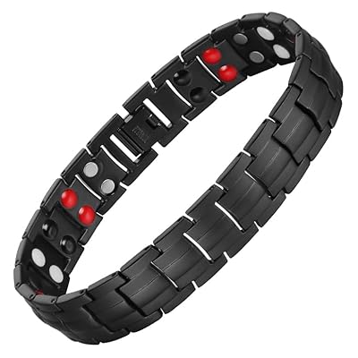 Magenergy Pure Titaniums Magnetic Bracelet For Men Magnetic Bracelet With Powerful Magnets, Adjustable Bracelet Jewelry Gift (black 1)