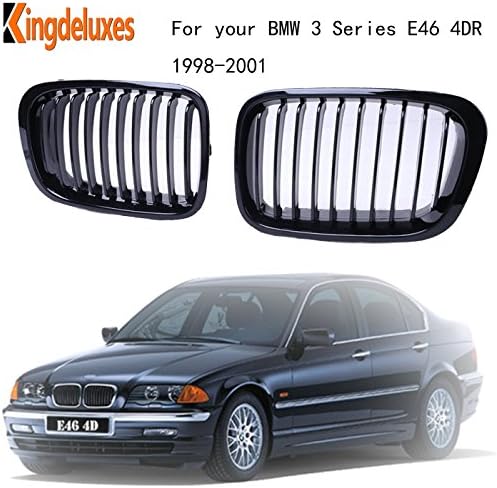 E46 4DR 1998-2001 Kindey Front Grille Grill Hood Nose Gloss Black