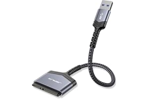 JSAUX Adapter USB 3.0 na SATA, USB 3.0 do dysków twardych 2,5 cala/SSD nylonowy kabel SATA [obsługuje UASP SATA III] kompatybilny z Windows, MacOS, ChromeOS, Linux (szary)