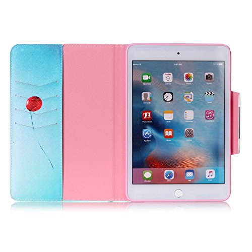 iPad Air 2 Hülle, Deenor Bunt Painting und Stilvoll Brieftasche Tasche PU Leder Flip Protective Stand Tasche Schutzhülle Hülle für Apple iPad Air 2 iPad 6 Generation.[Red Balloon] - 7