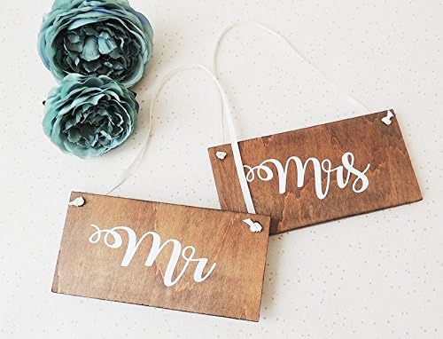 Mr and Mrs signs, rustic wedding signs, chair signs, hanging wedding signs, table decor, Mr and Mr, Mrs and Mrs, wooden signs,