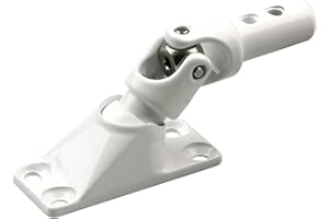 Schellenberg 11119 Plaque de palier articulée 50° pour volets roulants à manivelle Dimensions 22 x 52 mm, pivot 12 mm, blanc