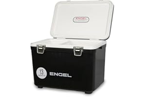 ENGEL Cooler Box 12.3 L - Leak-Proof, Air Tight, Drybox Cooler for Camping, Fishing, Hiking,Picnic - Mini Ice Boxes Large Enough for 15 Cans, 38 x 25.4 x 28.5 CM Small Cool Box for Drinks and Food