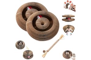 Qosigote Kratzkokon, Katzenwirbel, Tragbare Pet Cat Scratch Board, Katzenwirbel Für Große Katzen, Faltbar Interaktive Kratzunterlage Mit Ball (2pcs)