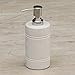 Produktbild WINTER Angebot des Tages - SouvNear Weiße Seifenspender / Lotionspender / Gel Spender / Shampoo Spender aus Sandstein - 18.5 cm – Flüssigseifenspender - küche Spülbecken / Bad Accessoires