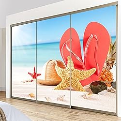 Yazi Taille sur mesure Placard Stickers autocollants porche de cuisine Porte coulissante Décor étoile de mer