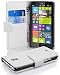 Produktbild Nokia Lumia 1320 Hülle in WEIß von Cadorabo - Handyhülle mit Kartenfach Case Cover Schutzhülle Etui Tasche Book Klapp Style in MAGNESIUM WEIß