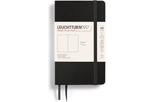 ‎LEUCHTTURM1917 LEUCHTTURM1917 305477 Notizbuch Pocket (A6), Softcover, 123 nummerierte Seiten, Blanko, Schwarz