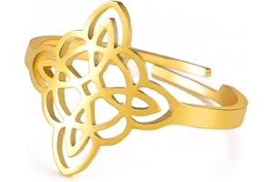 UNIFT Bague en acier inoxydable avec nœud de sorcière en forme de cœur pour femme