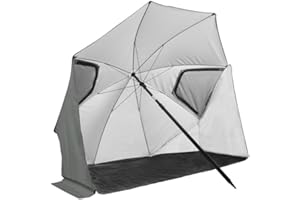 VirtuFit Premium Strandsonnenschirm - Windschutz - 200cm - Grau - Strandparasol