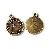 Paket 10 x Steampunk Antik Bronze Tibetanische 16mm Charms Anhänger (Uhr) - (ZX05860) - Charming Beads