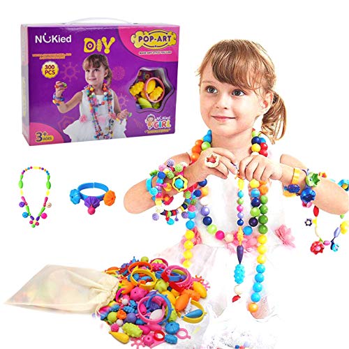 Bijoux Perles Pop Jouet Enfant - Hanmun HS6621 Nouveau Cadeau De Noël 180 Pièces DIY Mode Perles Set Pour Collier Bracelet Art Crafts Moteur Formation Jouet Pour Les Filles 3+
