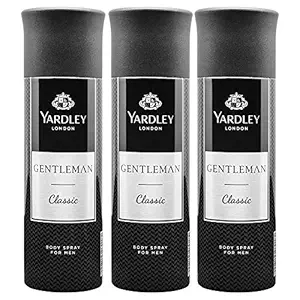 Yardley London Gentleman Classic Deodorant Body Spray For Men, 220ml Each (Pack Of 3)