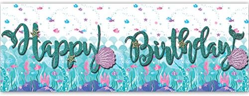 56cm Mermaid Happy Birthday Children's Party PVC Sign Banner