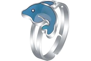 Vaguelly 1 anello dell'umore a forma di delfino, per bambini e donne