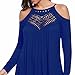 Produktbild Bluse Damen Solide Mumuj Frauen Clubwear Lässige Outfit Tank Tops Herbst und Winter Kalte Schulter Lange Ärmel Crop Hoodies T Shirt Komfortable unregelmäßigen Sweatshirt (Blau, XL)