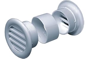 AWENTA 2 x kratka wentylacyjna Ø 40 mm, okrągła, biała, siatka przeciw owadom, kratka wentylacyjna, kratka drzwiowa, kratka wentylacyjna T71w