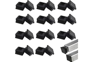 GIUSOBG 40 pezzi 30 x 30 mm Tappi Lamellari per Tubi Quadrati Neri Tappi Terminale Antiscivolo in Plastica per Tubo Terminale Di Plastica Quadrate Tappi Quadrati per Tubolari Tappi Quadrati