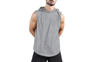 Viisendy Pro Felpa con Cappuccio da Allenamento da Uomo Canotte Allenamento Atletico Bodybuilding Felpa con Cappuccio Senza Maniche Camicie Maglietta Muscolare Senza Maniche da Palestra in Cotone