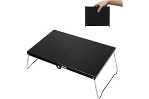 JUTTAUTO Camping Portable Foldable Table, Aluminum Mini Small Coffee Tables with Carrying Bag, Ultralight Outdoor Hiking Picnic Table for Outdoor Camping,Cooking and Hiking