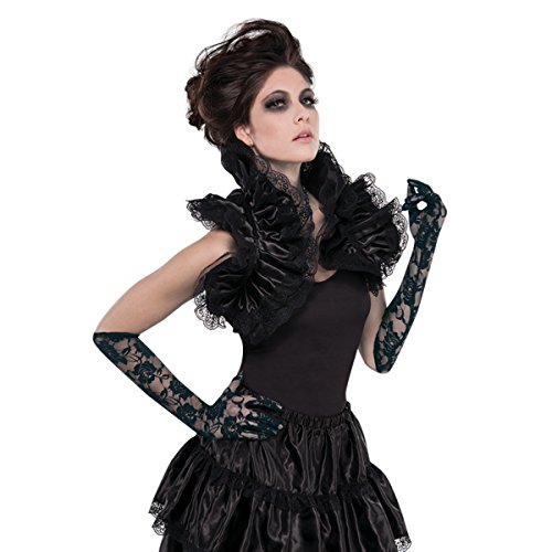 Preisvergleich Produktbild Generique - Rüschen-Bolero für Halloween Kostümzubehör schwarz