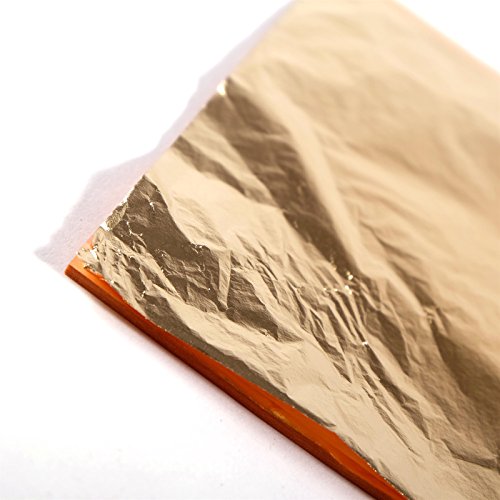 BLATTMETALL | 14×14 cm, 25 Blatt, goldfarben | Metallic Folie, Blattgold Imitat - 2