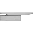 Bricard 645 125 6451257 Door Closer with Off-Centre Rack Pinion Technology, (60 kg), Slide arm, Silver, Force 1 à 3