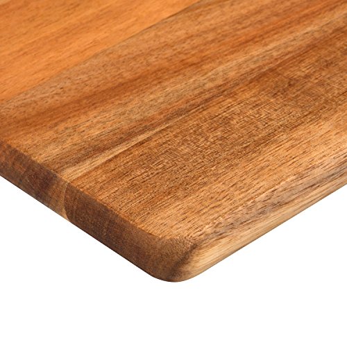 Rustler Schneidebrett / Servierbrett aus Akazienholz | Holzbrett mit Aufhängemöglichkeit | Servierbrett Holz in braun | 46 x 33 x 1,8 cm | Küchenbrett zum Zubereiten von Gemüse, Kräuter, Fleisch und Fisch - 3