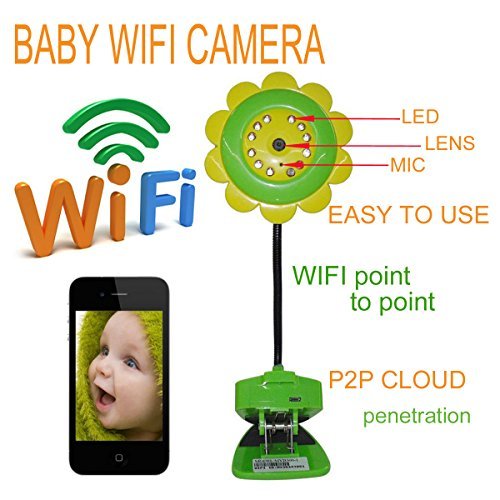 GIZGA® Sunflower HD WiFi Wireless Digital Audio Baby Monitor Baby Security Camera Support Night Vision ,Baby Care Connect from IPhone, iPad, iPod, Android Phones & Tablets, Microsoft Devices, Symbian Devices Best for Parents