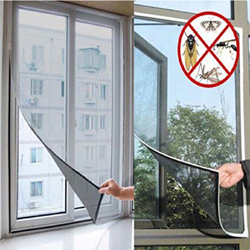 Preisvergleich Produktbild Insektenschutz Fenster Fliegengitter, Bug Moskitonetz Mesh Displayschutzfolie mit selbstklebend Klebeband, 130 cm x 150 cm
