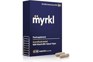 Myrkl, Unique Formula Helps Reduce Tiredness and Fatigue | Probiotics, L Cysteine, and Vitamin B12 Helps with Morning Energy | Food Supplement, Natural, Vegan, 30 Capsules